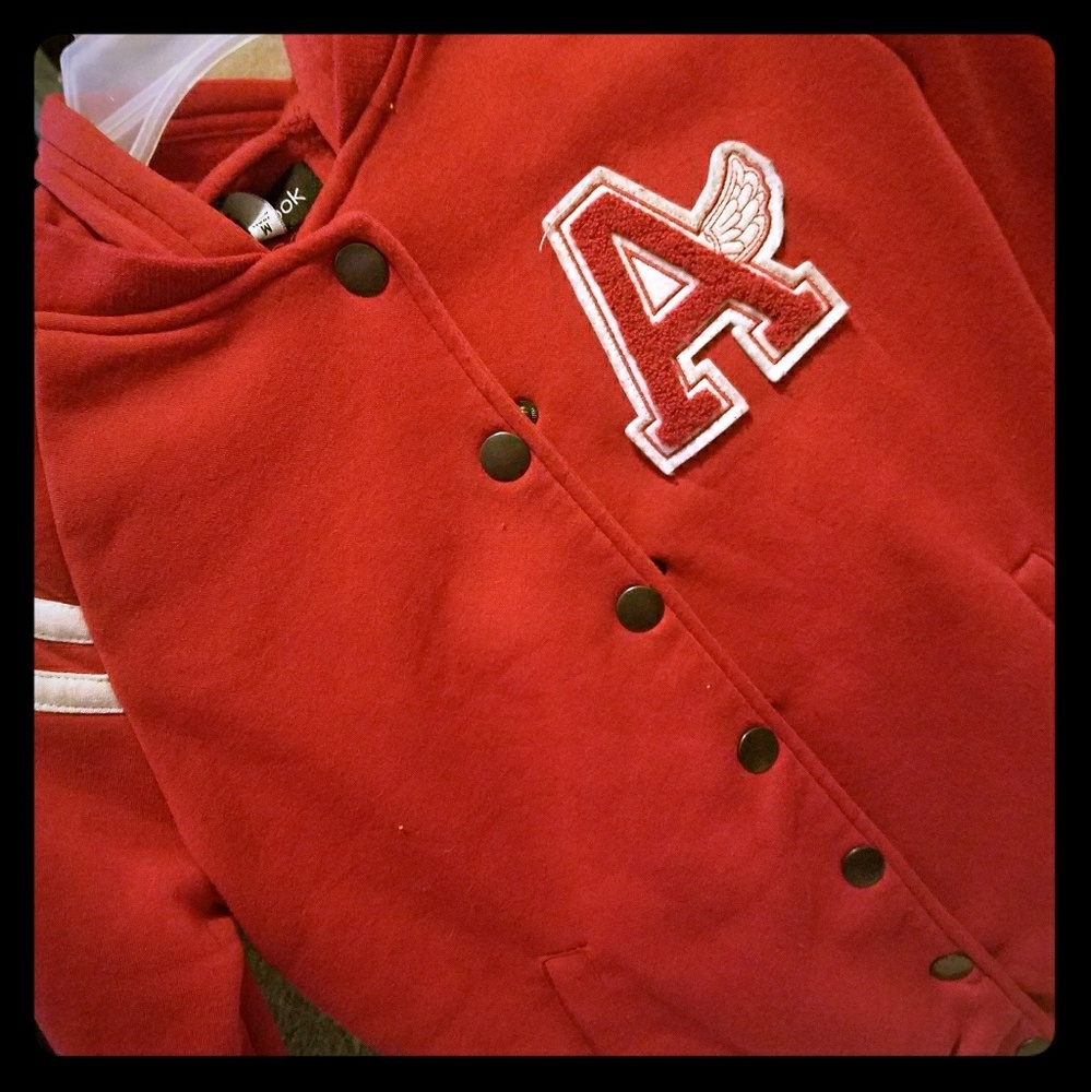 Red varsity style sweater****never worn